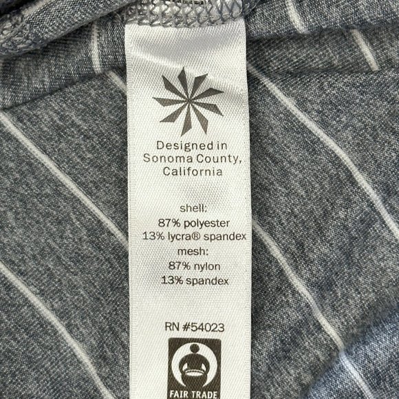 NWOT Athleta Yoga Leggings Pants Full Length Sz MED Gray w/White Stripes - Picture 6 of 7